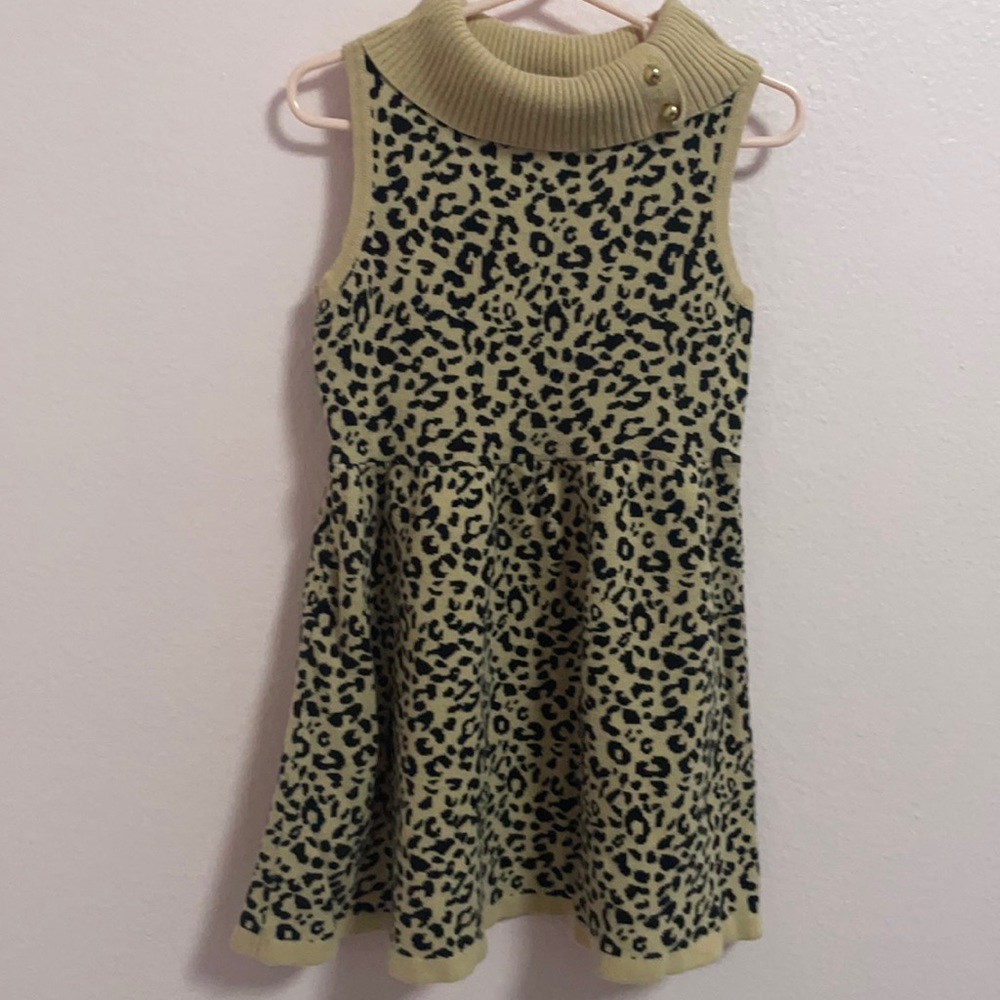 Jaime and Jack Leopard sweater dress little girl 3T